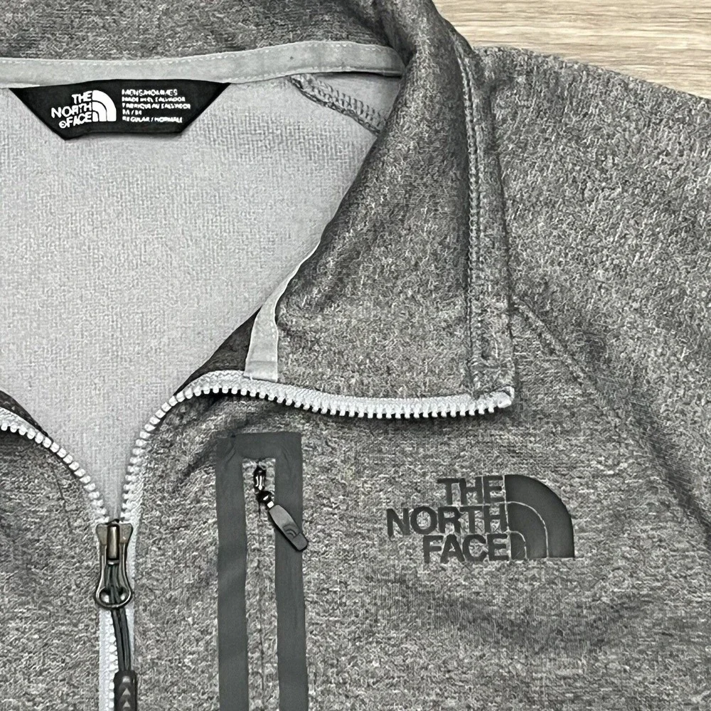 The North Face Canyonlands Jacket Mens Medium Gray 1/4 Zip Hiking Outdoor‎